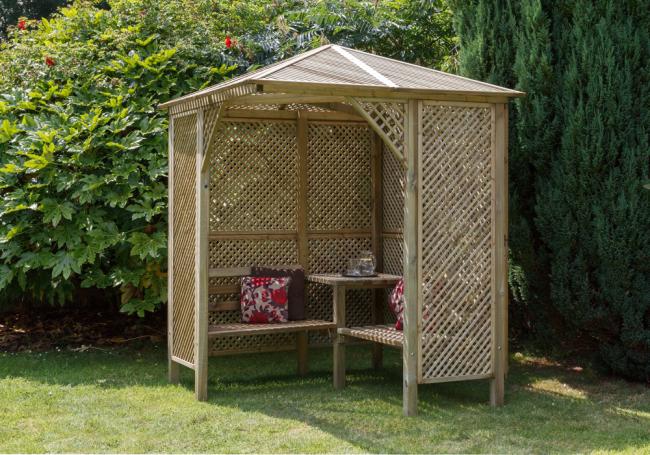 Corner garden arbour online seat